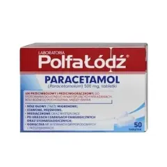 Opakowanie leku Polfa Łódź Paracetamol 500 mg. Czy paracetamol jest bezpieczny? Stosowany zgodnie z zaleceniami, jest skutecznym lekiem przeciwbólowym i przeciwgorączkowym.