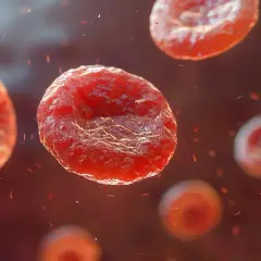 Czerwone krwinki unoszą się w krwiobiegu. Niewielka ilość płytek krwi może wskazywać na małopłytkowość.