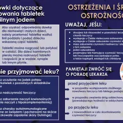 Instrukcja przyjmowania tabletek ze stabilnym jodem, wskazania i przeciwwskazania, w tym dotyczące jodowania tarczycy.