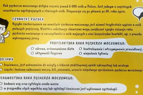 Objawy raka pęcherza moczowego: krwiomocz, ból, pieczenie, częste oddawanie moczu. Ryzyko zwiększa palenie papierosów.